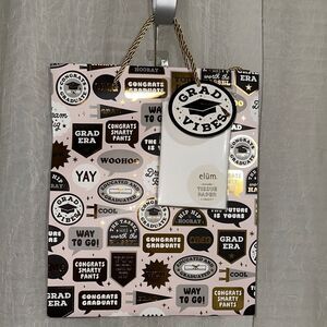 elum PASTEL PINK BLACK GOLD CONGRATS GRADUATE GRAD VIBES YOU DID IT GIFT BAG